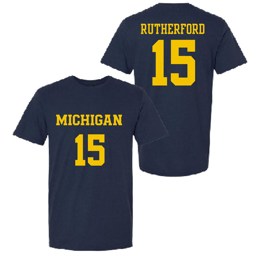 Valiant University of Michigan Lacrosse Maya Rutherford #15 Jersey Tee