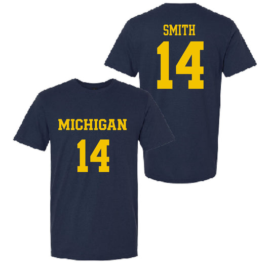 Valiant University of Michigan Lacrosse Jill Smith #14 Jersey Tee