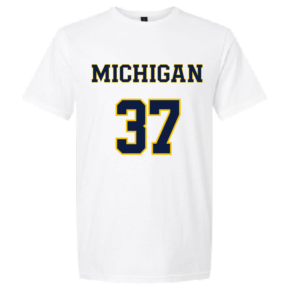 Valiant University of Michigan Lacrosse Emma Arico #37 Jersey Tee