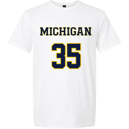 Valiant University of Michigan Lacrosse Emma Bradbury #35 Jersey Tee