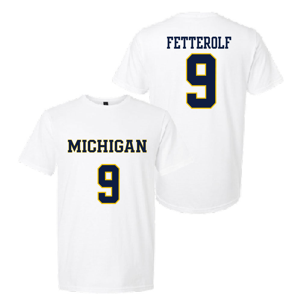 Valiant University of Michigan Lacrosse Jane Fetterolf #9 Jersey Tee