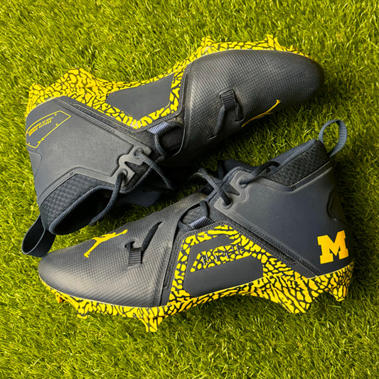 Jordan University of Michigan Football Wesley Walker Player Owned Alpha Menace Pro 3 Cleats Size 13
