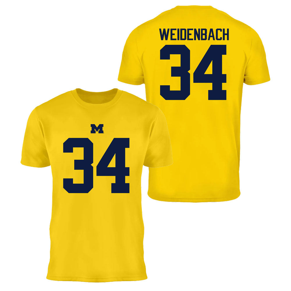 Valiant University of Michigan Football John Weidenbach #34 Jersey Tee