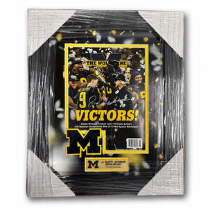 The Wolverine Magazine 2023 National Championship Issue Framed & Autographed by Jim Harbaugh and J.J. McCarthy