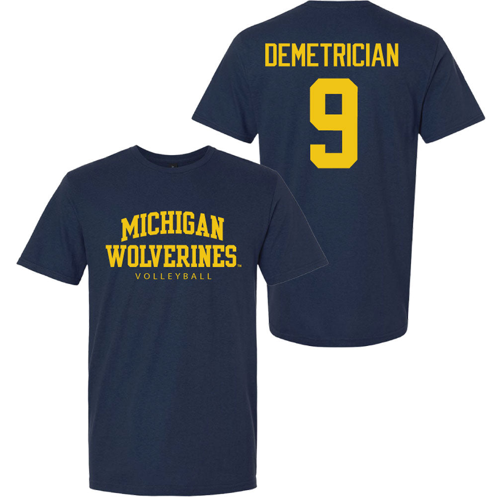 Valiant University of Michigan Volleyball Ella Demetrician #9 Wolverines Sport Tee
