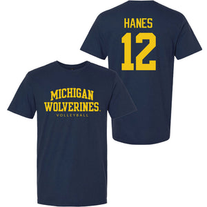 Valiant University of Michigan Volleyball Jenna Hanes #12 Wolverines Sport Tee