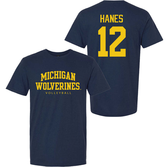 Valiant University of Michigan Volleyball Jenna Hanes #12 Wolverines Sport Tee