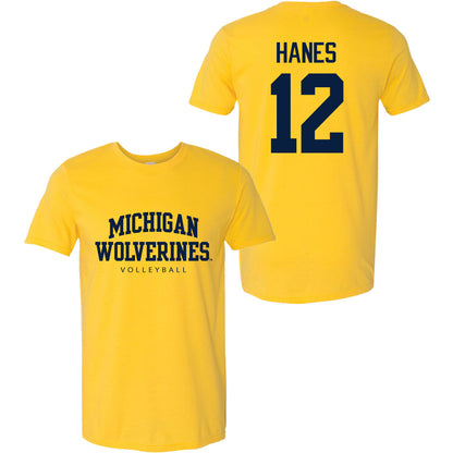 Valiant University of Michigan Volleyball Jenna Hanes #12 Wolverines Sport Tee