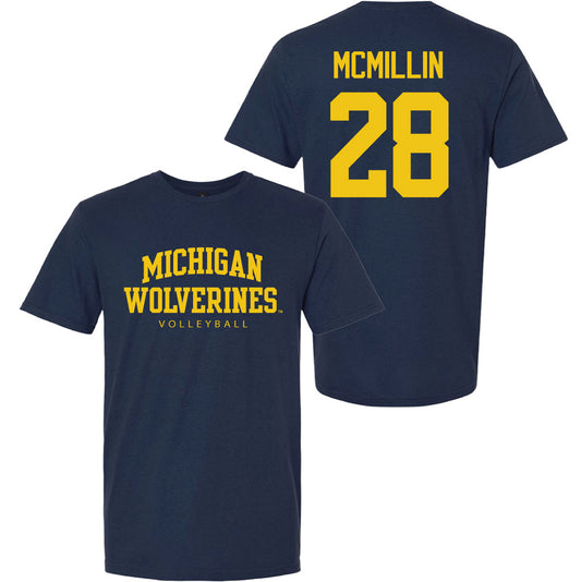 Valiant University of Michigan Volleyball Trixie McMillin #28 Wolverines Sport Tee
