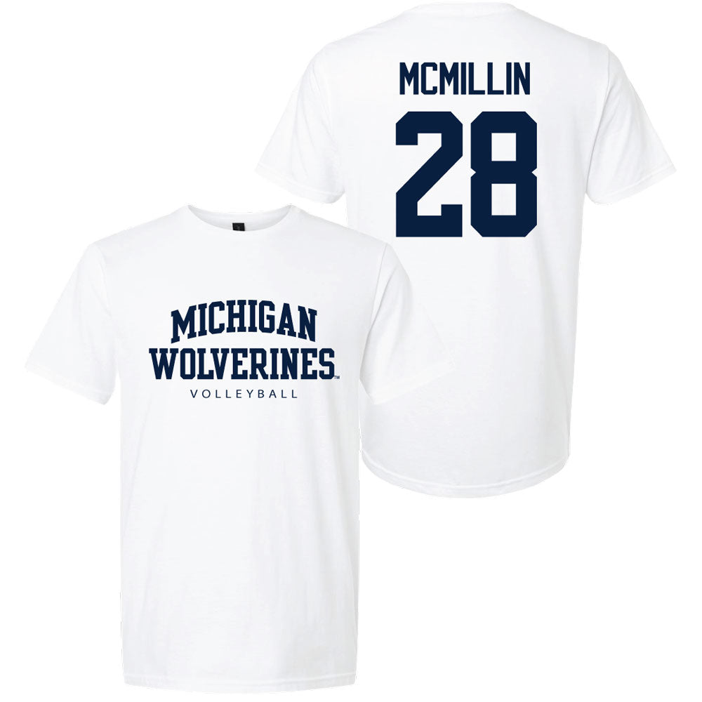 Valiant University of Michigan Volleyball Trixie McMillin #28 Wolverines Sport Tee