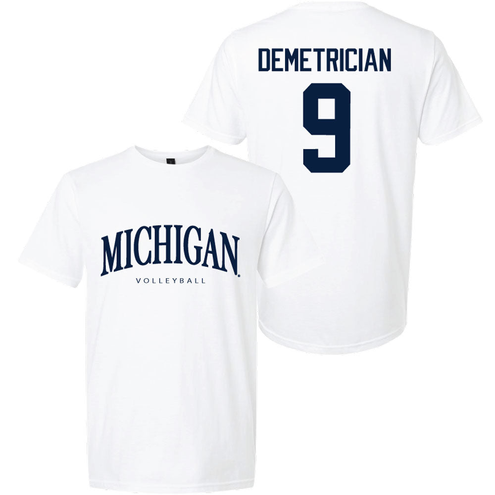 Valiant University of Michigan Volleyball Ella Demetrician #9 Wordmark Sport Tee