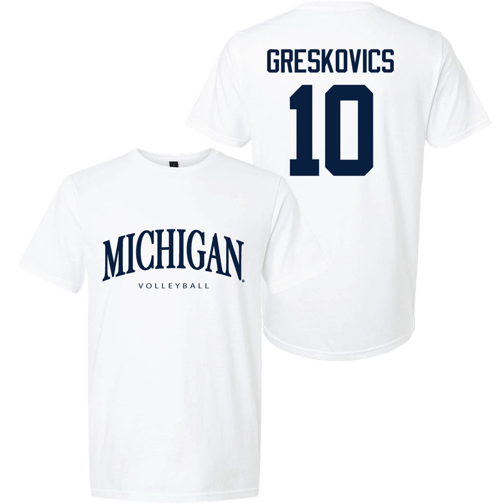 Valiant University of Michigan Volleyball Carly Greskovics #10 Wordmark Sport Tee
