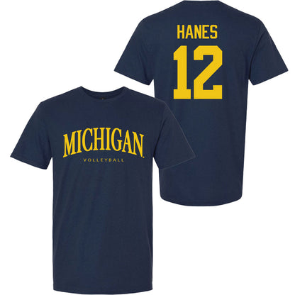 Valiant University of Michigan Volleyball Jenna Hanes #12 Wordmark Sport Tee