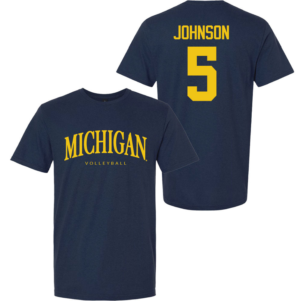 Valiant University of Michigan Volleyball Lydia Johnson #5 Wordmark Sport Tee