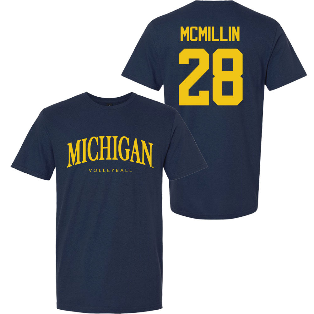 Valiant University of Michigan Volleyball Trixie McMillin #28 Wordmark Sport Tee
