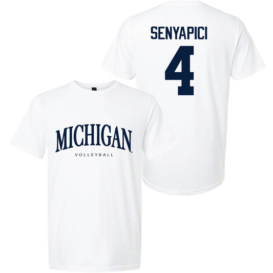 Valiant University of Michigan Volleyball Ece Senyapici #4 Wordmark Sport Tee