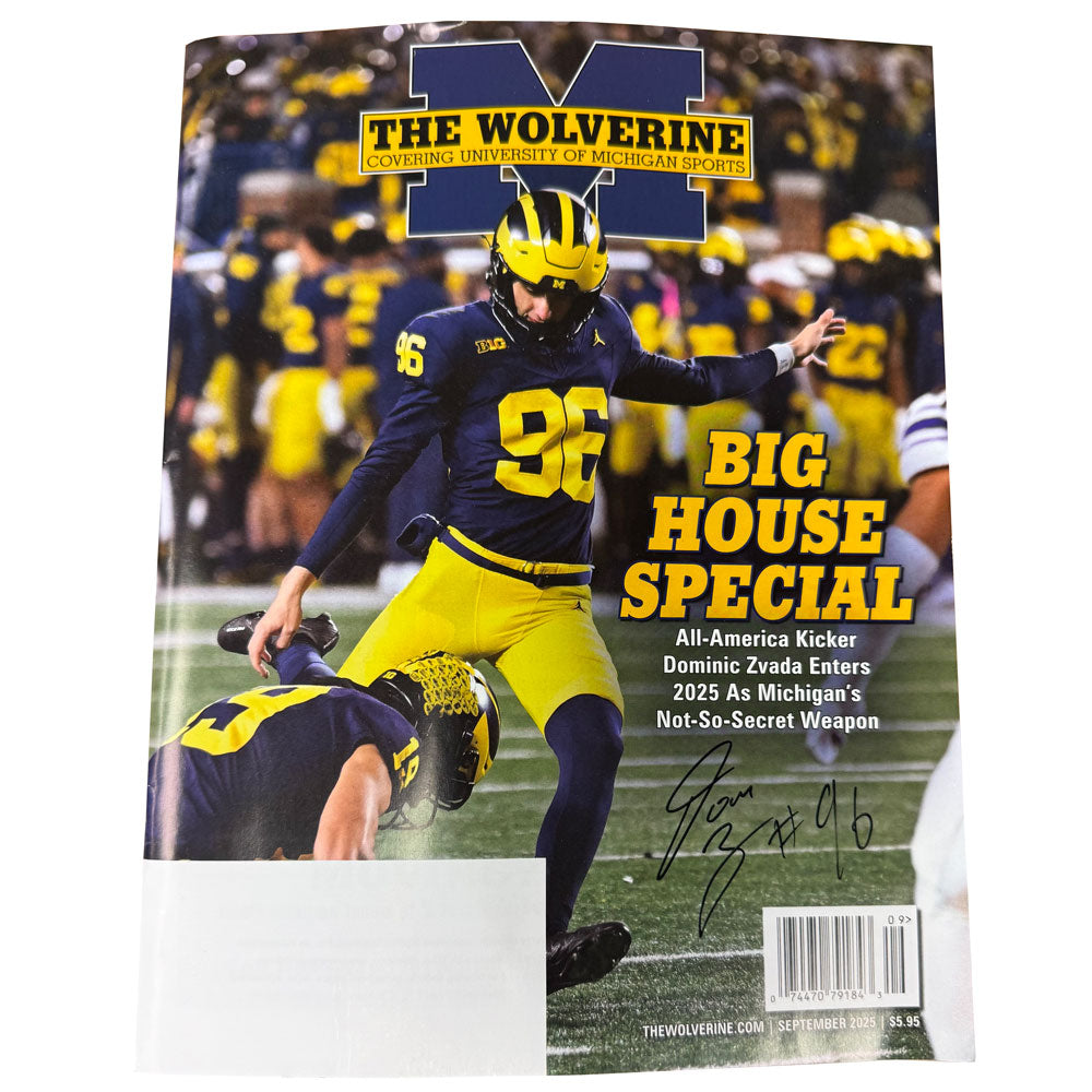 University of Michigan Football Dominic Zvada Autographed September 2025 The Wolverine Magazine