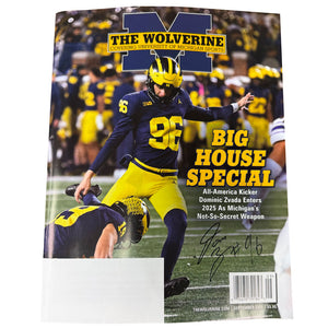University of Michigan Football Dominic Zvada Autographed September 2025 The Wolverine Magazine