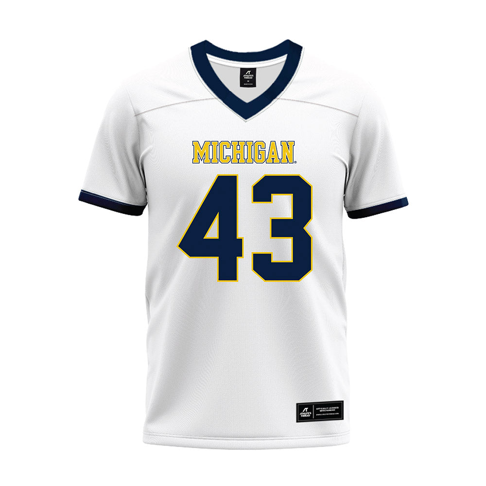 Athlete's Thread University of Michigan Football Deakon Tonielli White Sublimated Jersey