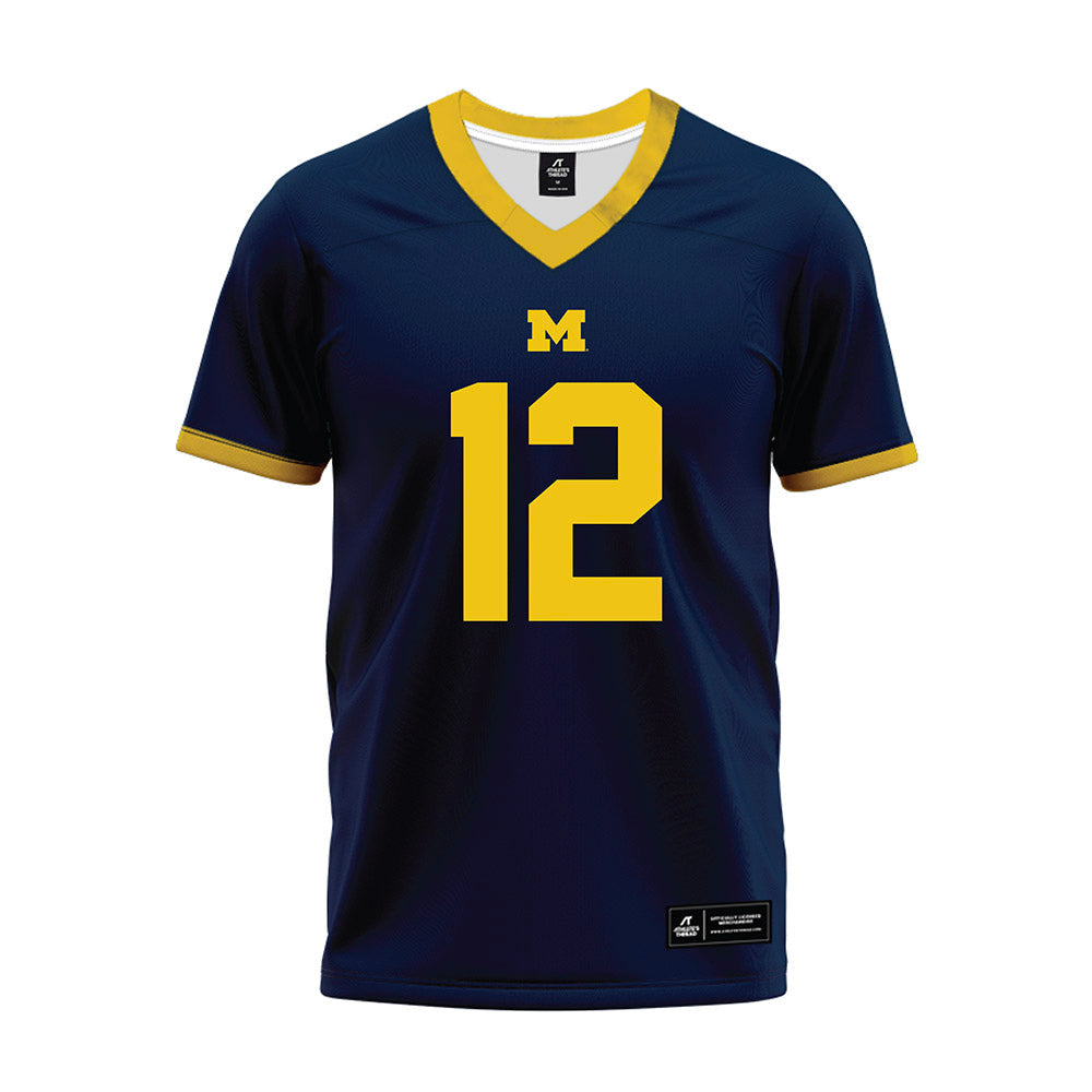 Athlete's Thread University of Michigan Football Nathaniel Owusu-Boateng Navy Sublimated Jersey