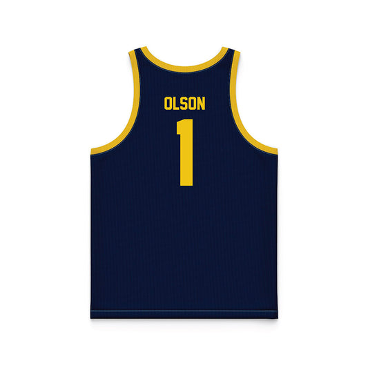 Athlete's Thread University of Michigan Womens's Basketball Olivia Olson Navy Sublimated Fan Jersey