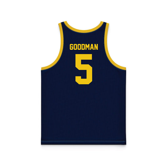 Athlete's Thread University of Michigan Men's Basketball Oscar Goodman Navy Sublimated Fan Jersey