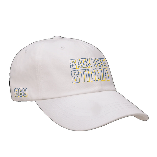 Sack The Stigma White '988' Dad Hat