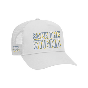Sack The Stigma White '988' Trucker Hat